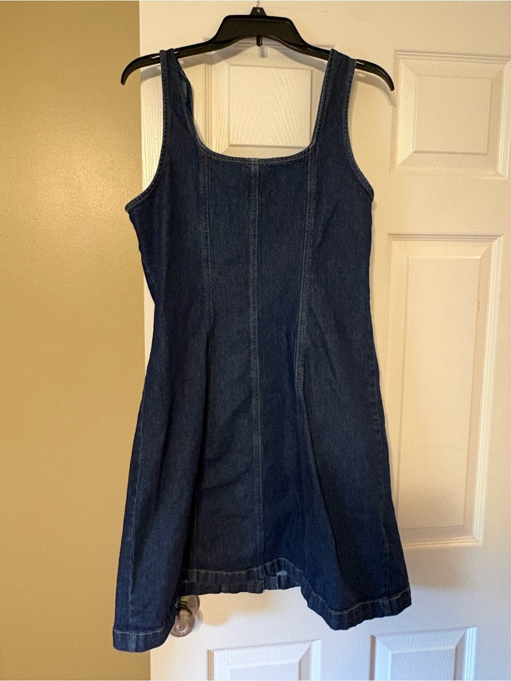 GAP Dark Denim Button-Front Mini Dress Tall - Picture 5 of 6
